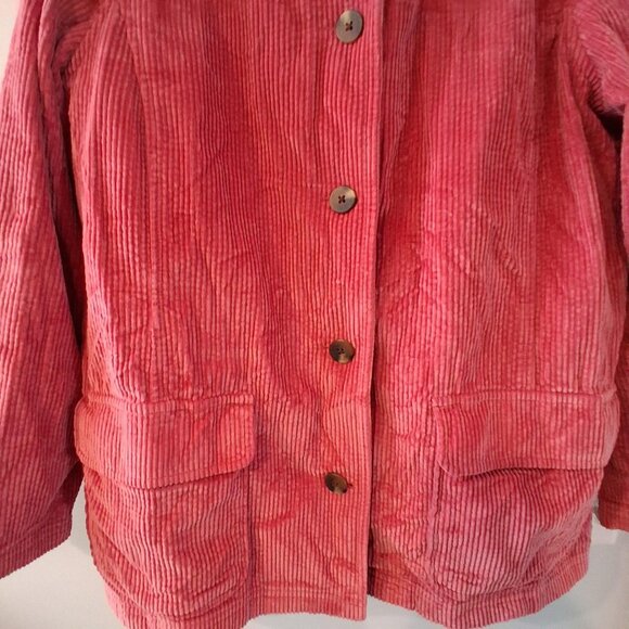 LL Bean jacket womens XL petite pink corduroy removable lining - Picture 4 of 5